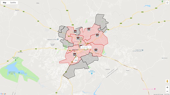 DAD Harare Delivery Zone