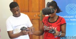 Harare Facebook Developer Circle member using an HTC Vive