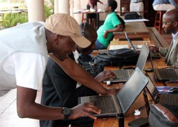 Young tech entrepreneurs at an event in Zimbabwe